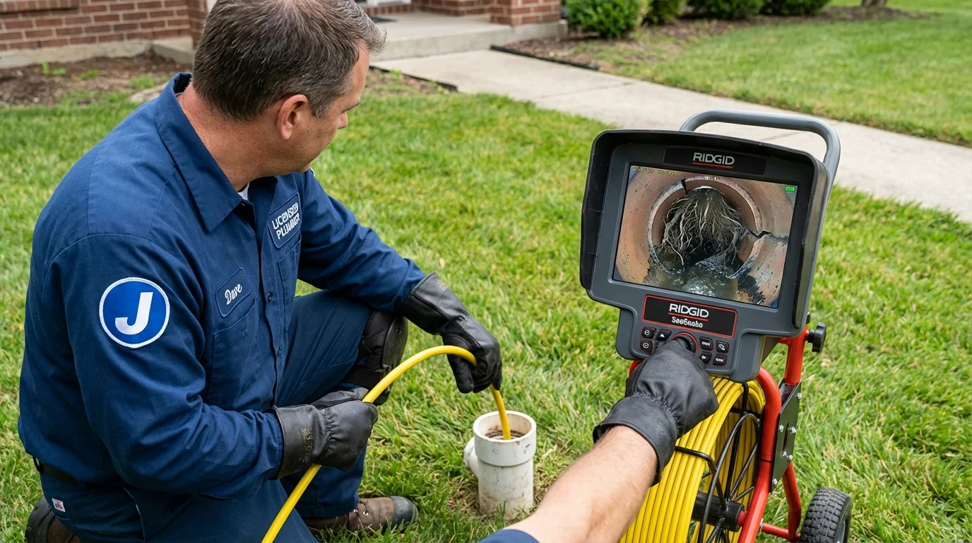 Sewer camera inspection being performed by Johns Plumbing LLC in Midland City